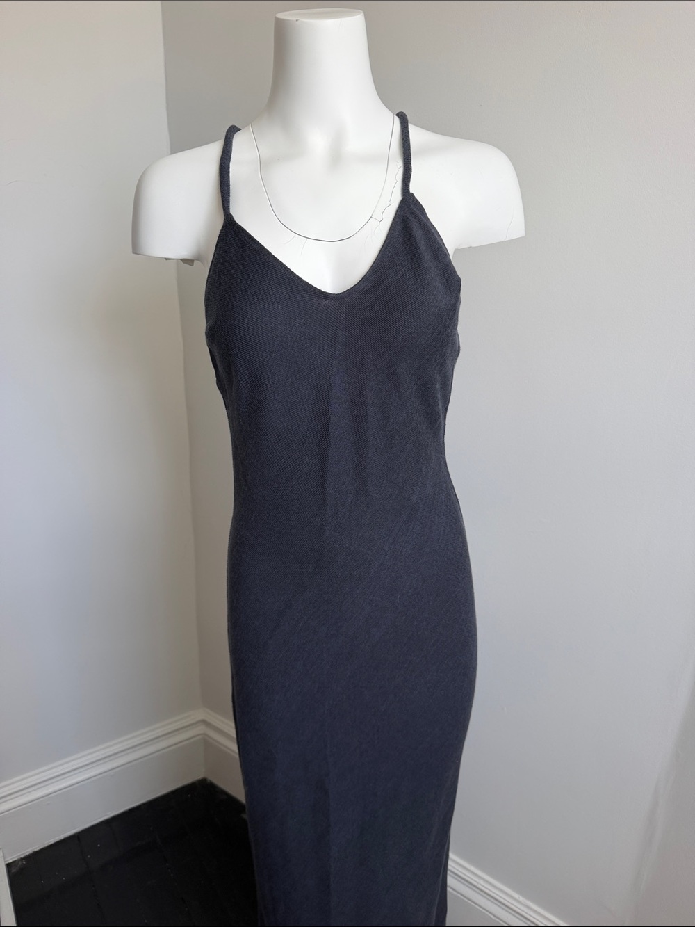 Black Spaghetti-Strap Maxi Dress